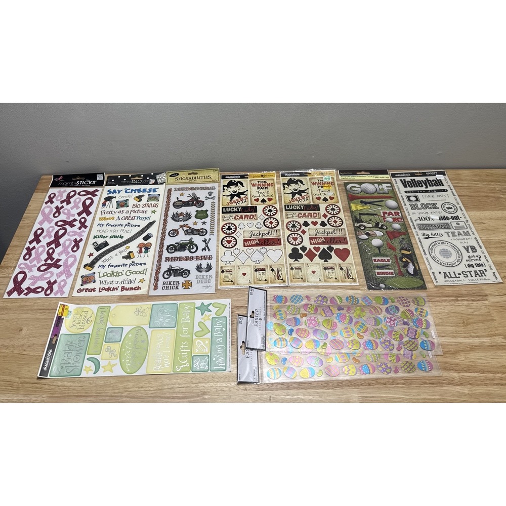 Scrapbooking Stickers Lot 10 Large Sheets